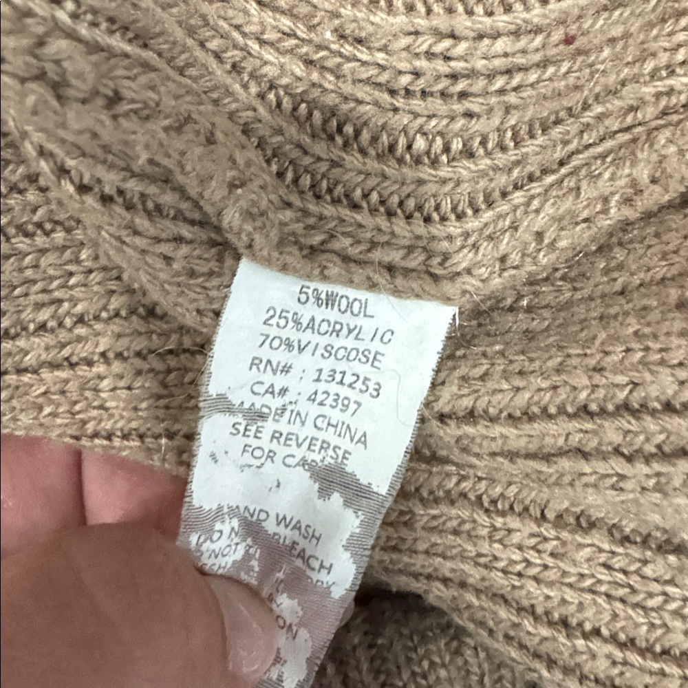Pink Martini Ribbed Tan Cardigan - Picture 5 of 5
